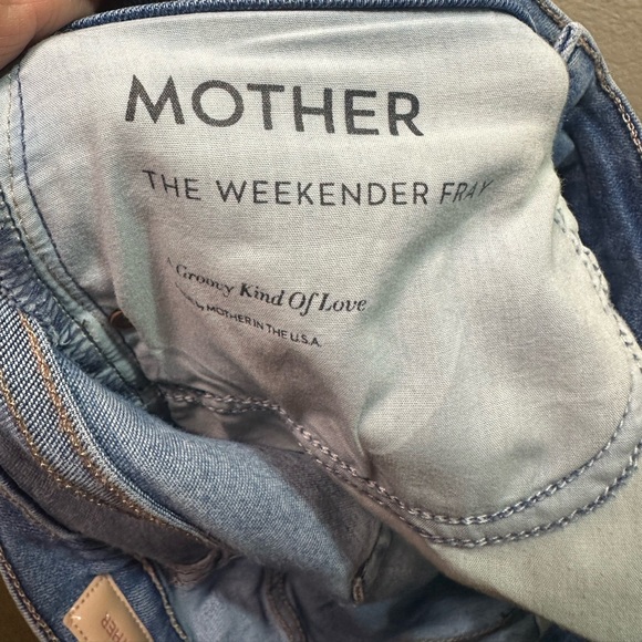 Mother The Weekender Fray Flare Jeans 28 Faded Blue Mid Rise Denim - Picture 6 of 9